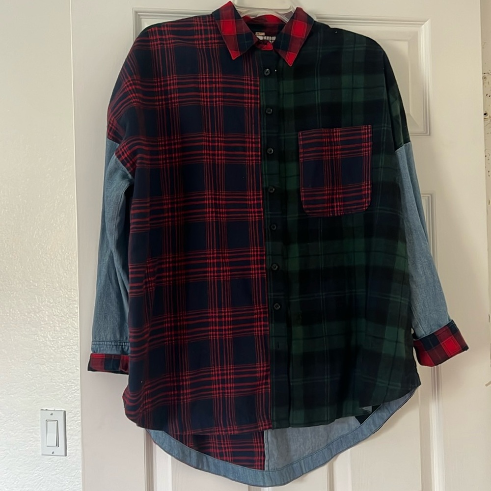 Plaid Denim Top